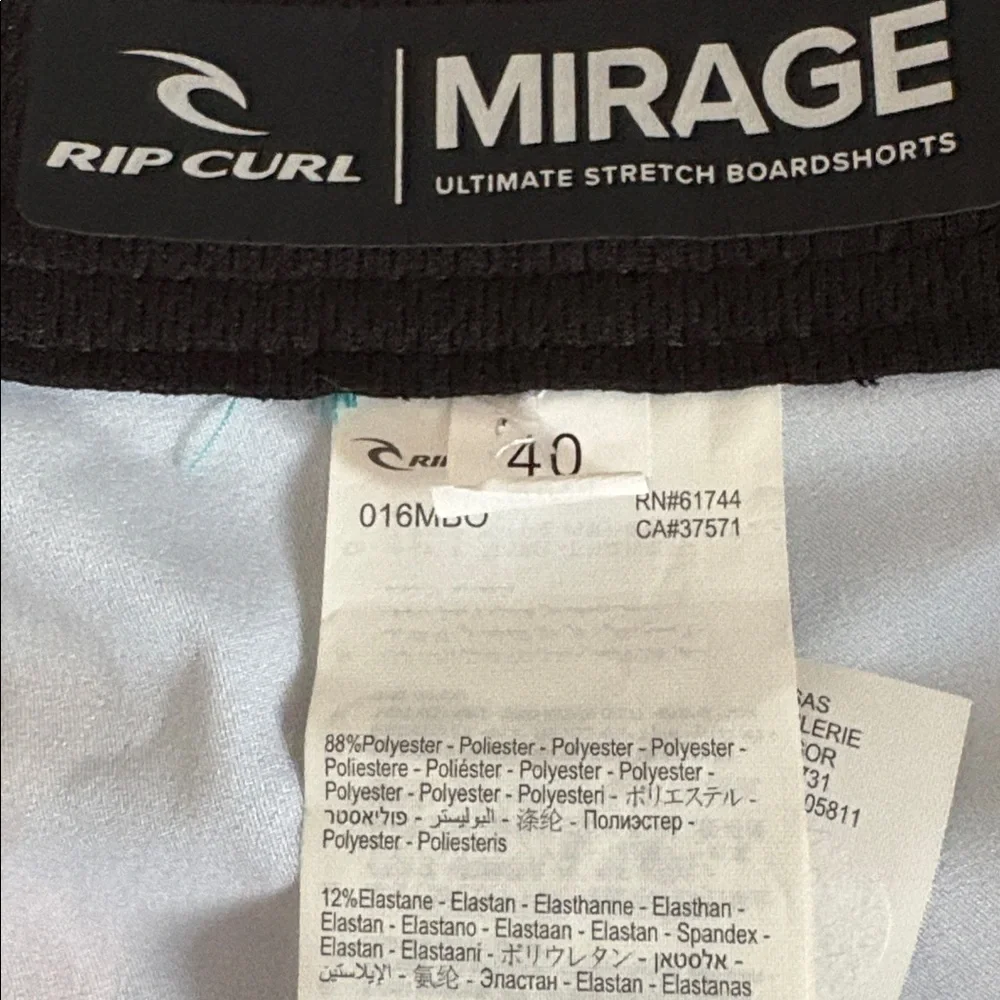 Rip Curl Mirage Blue and Pink Tie-Dye Board Shorts Size 40